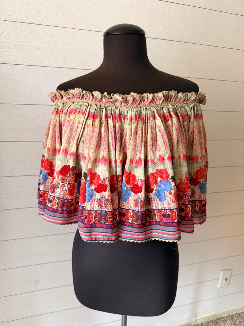 Anthropologie Bhanuni By Jyoti Villa Top Off-the-Shoulder Ruffle - Picture 3 of 11